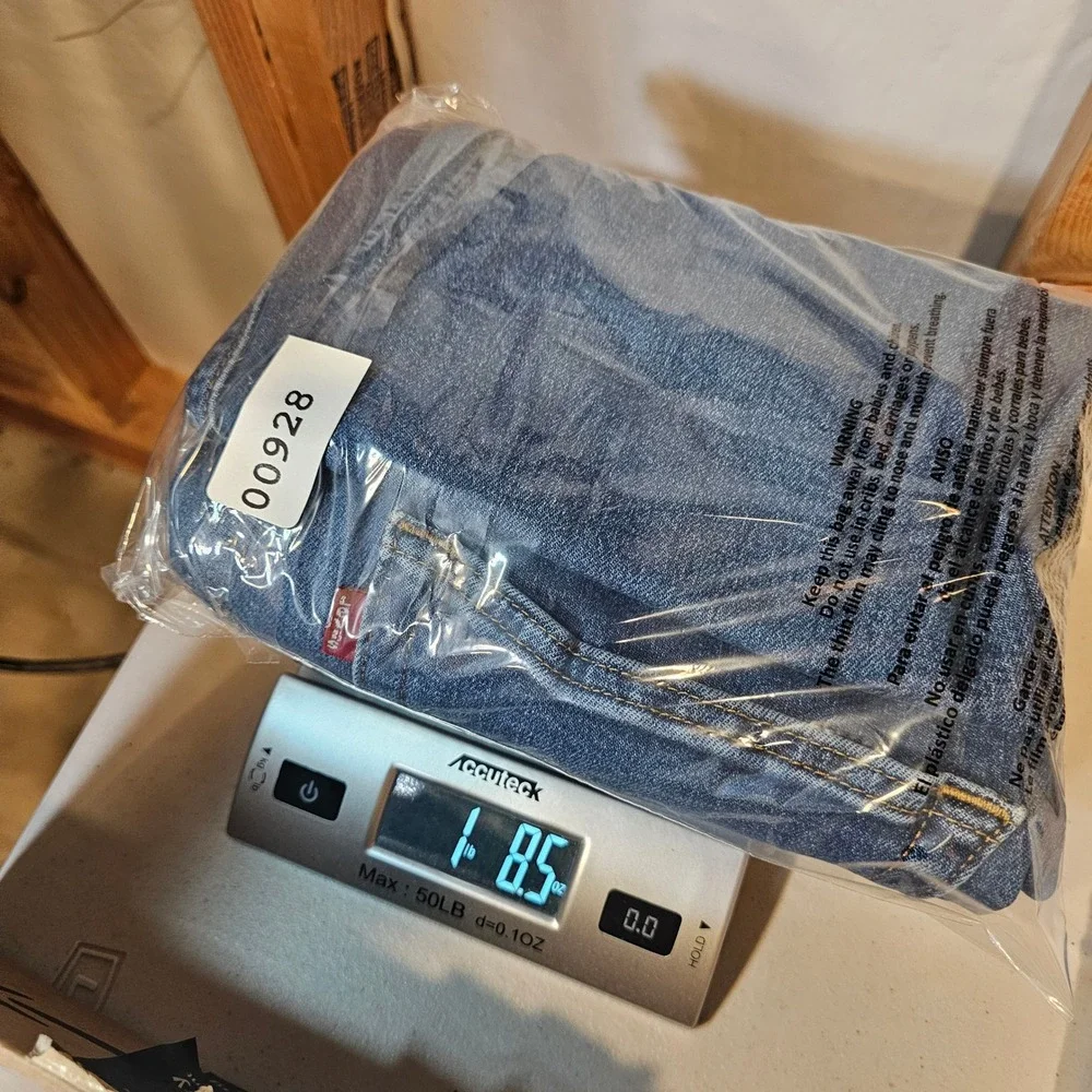 Levi's 505 Mens 34x29 (34x30 Tag) Regular Fit Straight Leg Blue Denim Jeans Work